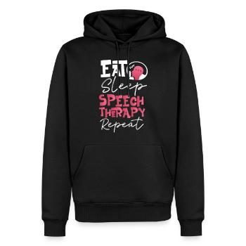 Assistant orthophoniste - Sweat à capuche Premium bio Homme - noir - Devant - Nico (187cm)