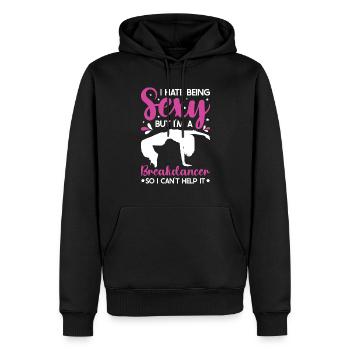Break Dance - Sweat à capuche Premium bio Homme - noir - Devant - Nico (187cm)