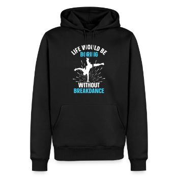 Break Dance - Sweat à capuche Premium bio Homme - noir - Devant - Nico (187cm)