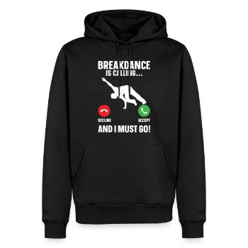 Break Dance - Sweat à capuche Premium bio Homme - noir - Devant - Nico (187cm)
