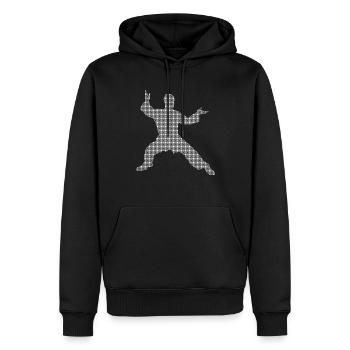 Arts martiaux - Sweat à capuche Premium bio Homme - noir - Devant - Nico (187cm)