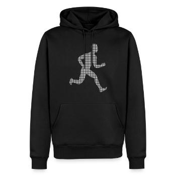 Joggen - Männer Premium Bio Hoodie - Schwarz - Vorne - Nico (187cm)