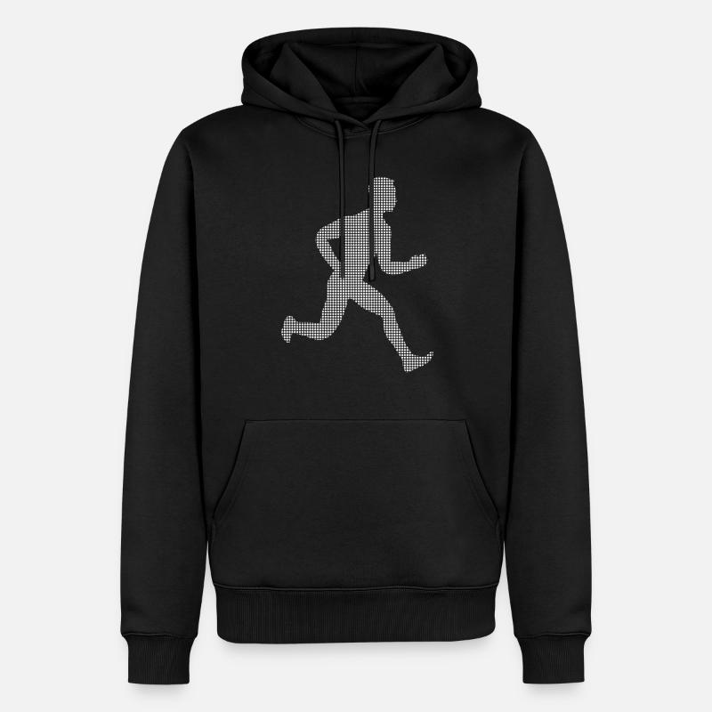 Joggen - Männer Premium Bio Hoodie - Schwarz