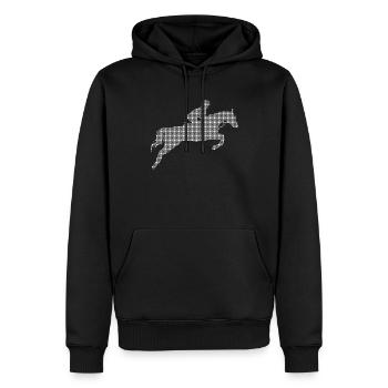 Pferde reiten - Männer Premium Bio Hoodie - Schwarz - Vorne - Nico (187cm)