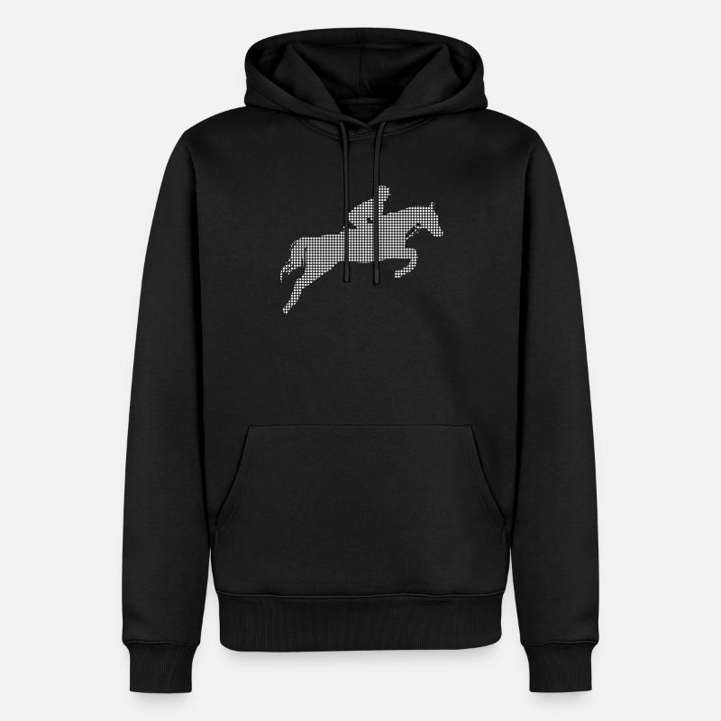 Pferde reiten - Männer Premium Bio Hoodie - Schwarz