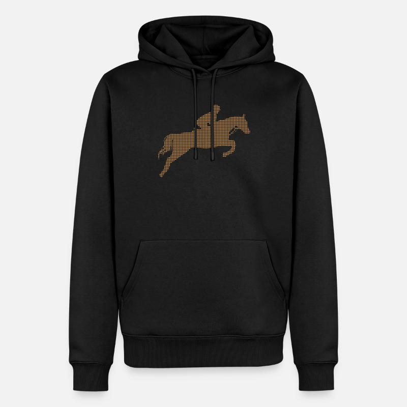 Pferde reiten - Männer Premium Bio Hoodie - Schwarz