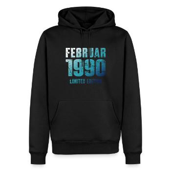 Februar 1990 Limited Edition Geburtstag Geschenk - Männer Premium Bio Hoodie - Schwarz - Vorne - Nico (187cm)