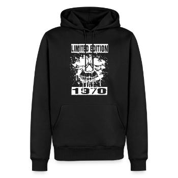 Limited Edition 1970 - Männer Premium Bio Hoodie - Schwarz - Vorne - Nico (187cm)