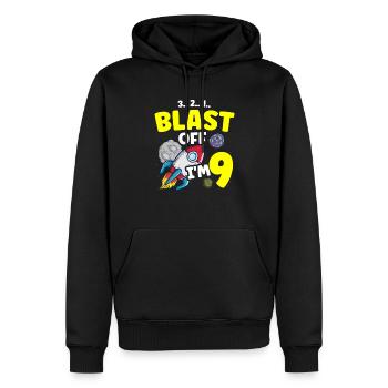 Je suis 9 Science Future Scientist Joyeux anniversaire - Sweat à capuche Premium bio Homme - noir - Devant - Nico (187cm)