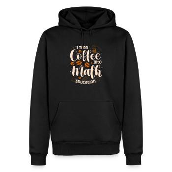 Je transforme le café en - Sweat à capuche Premium bio Homme - noir - Devant - Nico (187cm)
