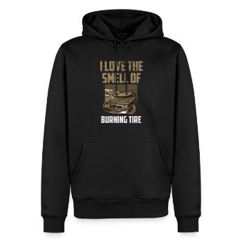 Autorennen Ich liebe den Geruch von brennenden Reifen Retro - Männer Premium Bio Hoodie - Schwarz - Vorne - Nico (187cm)