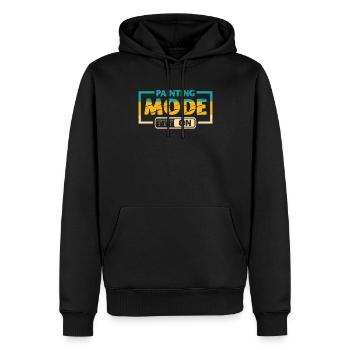 Mode peinture pour le métier de peintre en bâtiment - Sweat à capuche Premium bio Homme - noir - Devant - Nico (187cm)