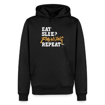 Manger Sommeil Peinture Répéter le travail - Sweat à capuche Premium bio Homme - noir - Devant - Nico (187cm)