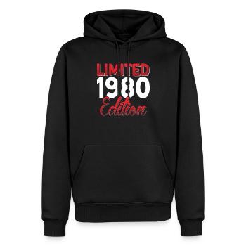 Vintage 1980 Retro Bitrthday Limited Edition - Men’s Premium Organic Hoodie - black - Front - Nico (187cm)