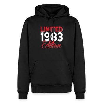 Vintage 1983 Retro Bitrthday Limited Edition. - Men’s Premium Organic Hoodie - black - Front - Nico (187cm)
