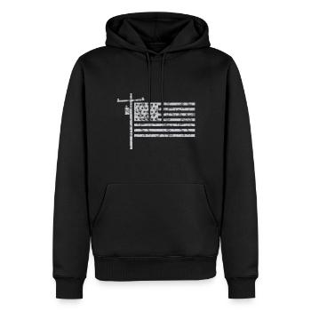 Patriotic USA Flag Lineman For Lineman - Men’s Premium Organic Hoodie - black - Front - Nico (187cm)