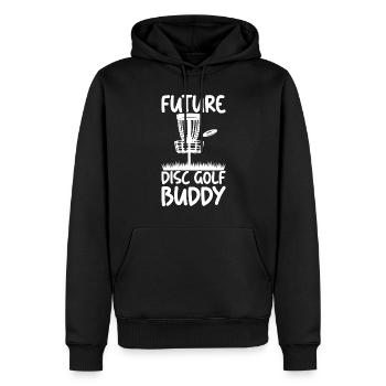 Disque de golf Frisbee - Sweat à capuche Premium bio Homme - noir - Devant - Nico (187cm)
