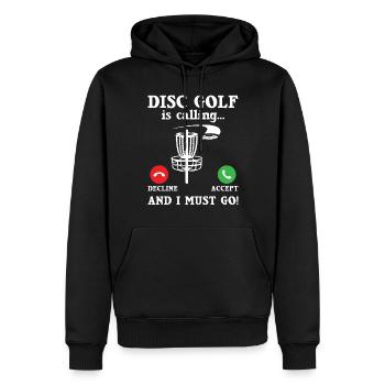 Disque de golf Frisbee - Sweat à capuche Premium bio Homme - noir - Devant - Nico (187cm)
