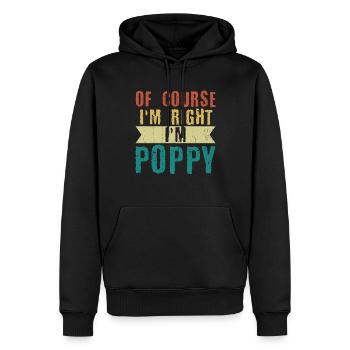 Pêche coquelicot Pêcheur pavillon américain Poppi - Sweat à capuche Premium bio Homme - noir - Devant - Nico (187cm)