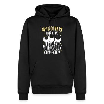 Meine Esel Und Ich Sind Magisch Verbunden Süß Tier - Männer Premium Bio Hoodie - Schwarz - Vorne - Nico (187cm)