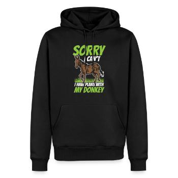 Can't I have plans with my donkey cute animal - Men’s Premium Organic Hoodie - black - Front - Nico (187cm)