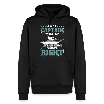 Je suis le capitaine - Sweat à capuche Premium bio Homme - noir - Devant - Nico (187cm)