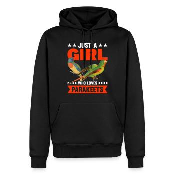 Nur Ein Mädchen, Das Sittiche Liebt - Männer Premium Bio Hoodie - Schwarz - Vorne - Nico (187cm)