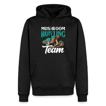 Équipe de cueilleurs de champignons Cueilleurs de champignons Cueilleurs de champignons Cueillette de champignons - Sweat à capuche Premium bio Homme - noir - Devant - Nico (187cm)