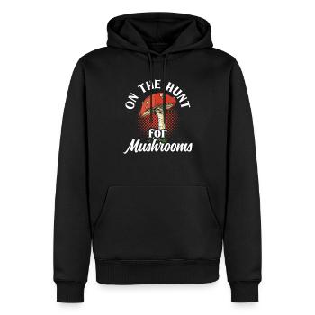 Auf Der Suche Nach Pilzen Pilzesammler Pilze - Männer Premium Bio Hoodie - Schwarz - Vorne - Nico (187cm)