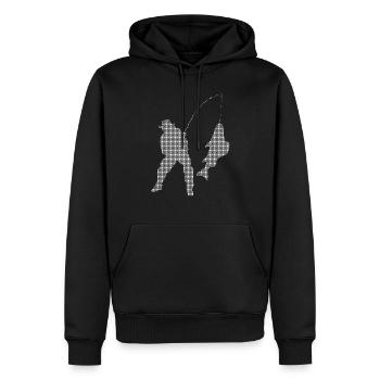 Angling - Men’s Premium Organic Hoodie - black - Front - Nico (187cm)