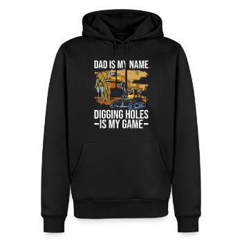 Baggerfahrer Papa Vater Schwermaschinenführer - Sweat à capuche Premium bio Homme - noir - Devant - Nico (187cm)