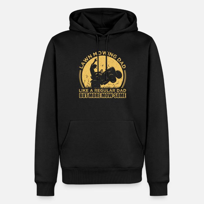 Lawn Mowing Dad - Männer Premium Bio Hoodie - Schwarz