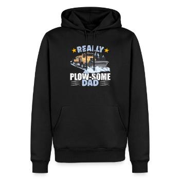 Schneepflug Dad - Männer Premium Bio Hoodie - Schwarz - Vorne - Nico (187cm)