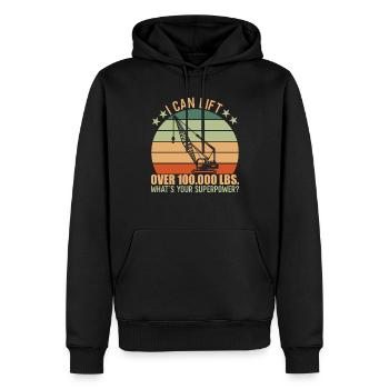 Je peux soulever une grue - Sweat à capuche Premium bio Homme - noir - Devant - Nico (187cm)