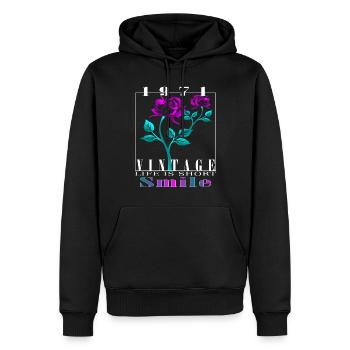 1971 Jahrgang vintage Geburtstag Spruch Idee - Männer Premium Bio Hoodie - Schwarz - Vorne - Nico (187cm)