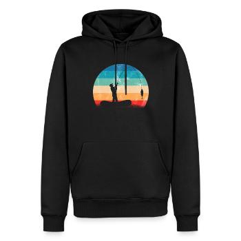 Angeln Geschenk Fischer Angler Petri Heil Rute - Männer Premium Bio Hoodie - Schwarz - Vorne - Nico (187cm)