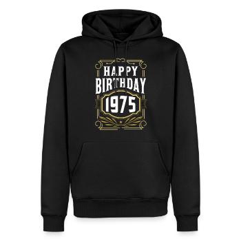 1975 Fête d’anniversaire Ancienne année de construction - Sweat à capuche Premium bio Homme - noir - Devant - Nico (187cm)