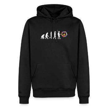 Hippie - Männer Premium Bio Hoodie - Schwarz - Vorne - Nico (187cm)