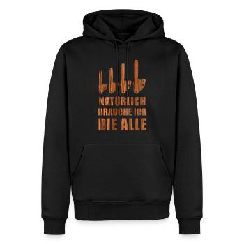 Holz Geschenke Chainsaw Kettensäge Waldarbeiter - Männer Premium Bio Hoodie - Schwarz - Vorne - Nico (187cm)
