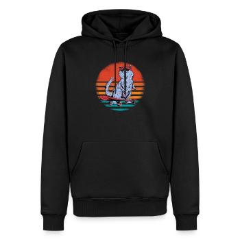 Chat cool avec skateboard je fais ce que je veux - Sweat à capuche Premium bio Homme - noir - Devant - Nico (187cm)