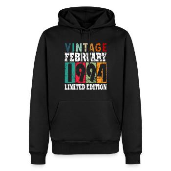 1994 Im Februar Vintage - Männer Premium Bio Hoodie - Schwarz - Vorne - Nico (187cm)