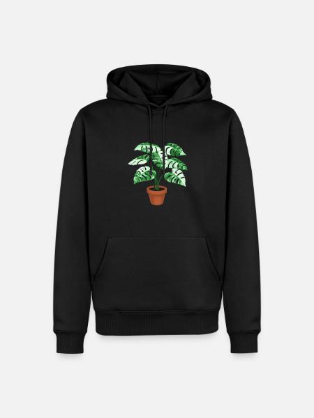 Variegated Monstera - Men’s Premium Organic Hoodie - black