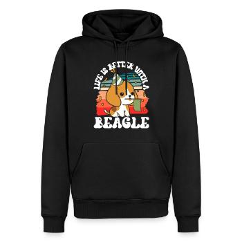 Das Leben Ist Besser Mit Einem Beagle Beagles - Männer Premium Bio Hoodie - Schwarz - Vorne - Nico (187cm)
