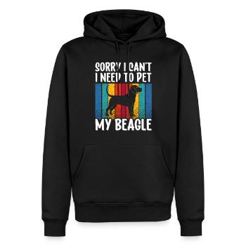 Kann Nicht Ich Muss Meinen Beagle Streicheln Hund - Männer Premium Bio Hoodie - Schwarz - Vorne - Nico (187cm)