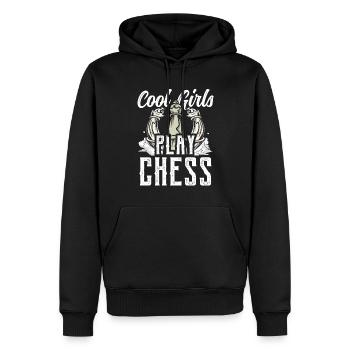 Coole Mädchen Spielen Schach Schachspieler - Männer Premium Bio Hoodie - Schwarz - Vorne - Nico (187cm)
