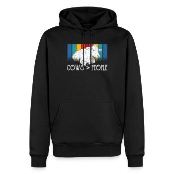 Vaches > personnes Ferme Vache laitière Animaux Vache - Sweat à capuche Premium bio Homme - noir - Devant - Nico (187cm)