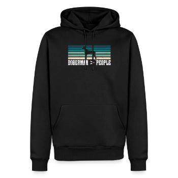 Doberman > humains Dobermans Doberman chiens - Sweat à capuche Premium bio Homme - noir - Devant - Nico (187cm)