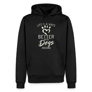 Dog Owner Gift Dog Lover - Men’s Premium Organic Hoodie - black - Front - Nico (187cm)