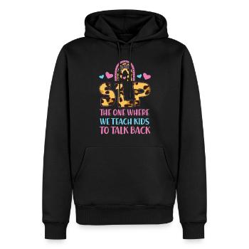 Speech Therapist Therapy Assistant - Men’s Premium Organic Hoodie - black - Front - Nico (187cm)