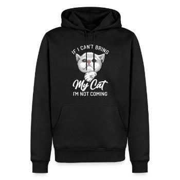 Cadeau Chat Propriétaire Chat Cadeau - Sweat à capuche Premium bio Homme - noir - Devant - Nico (187cm)